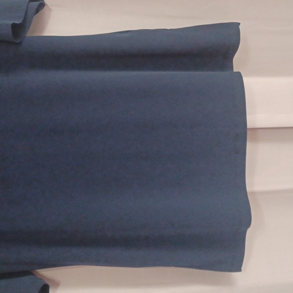 Susan Graver Navy Blue Short Sleeve Round Neck Top, Stretch - Picture 7 of 12